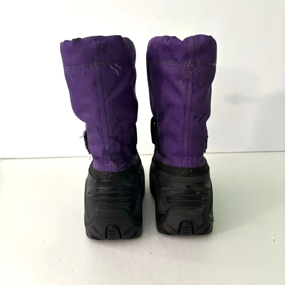 Kamik Boots Kids Girls Youth Size 9 Winter Snow Wesley Pull On Purple Black Wool